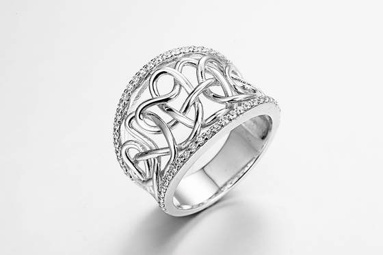 5,81 gramów srebrne pierścionki z rocznicą ślubu ODM Owalny pierścionek z cyrkoniami